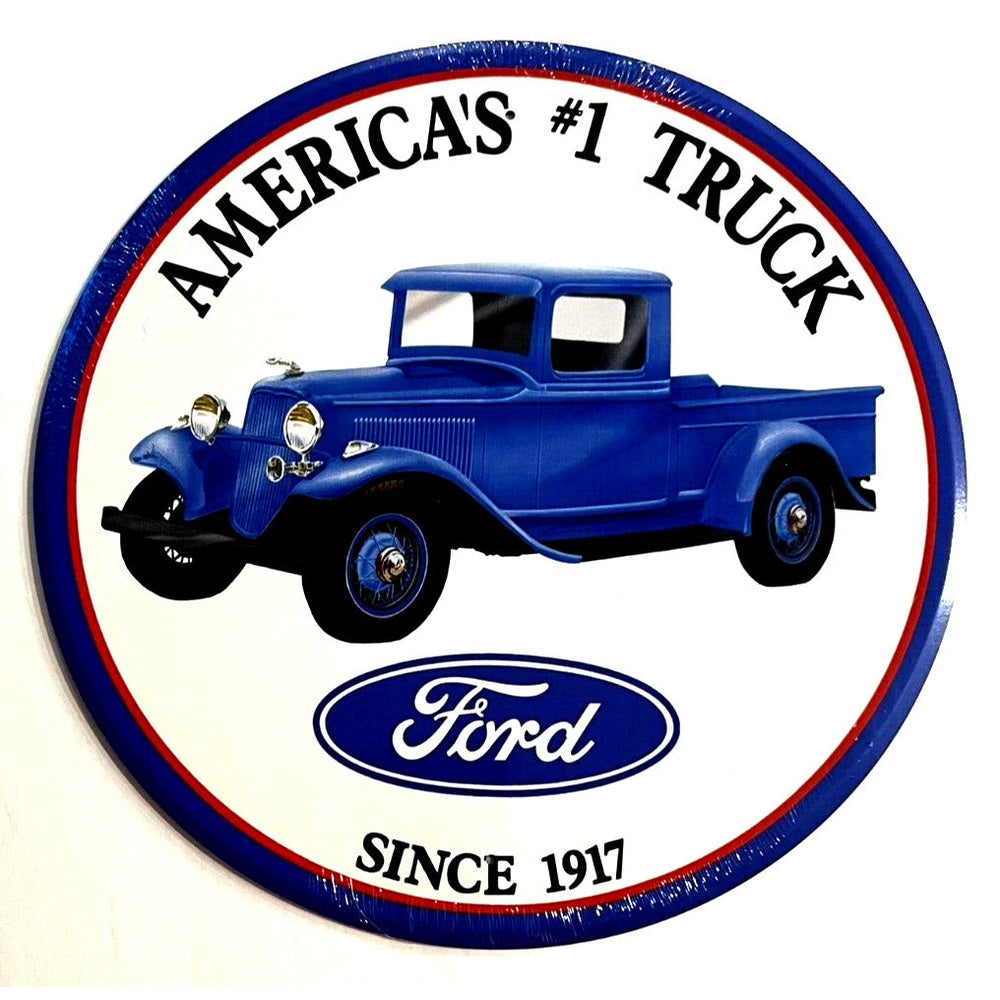 Ford Since 1917 America's #1 Truck Licensed Novelty Metal 12in Circular Sign Home & Garden:Home Décor:Plaques & Signs Style Your Walls